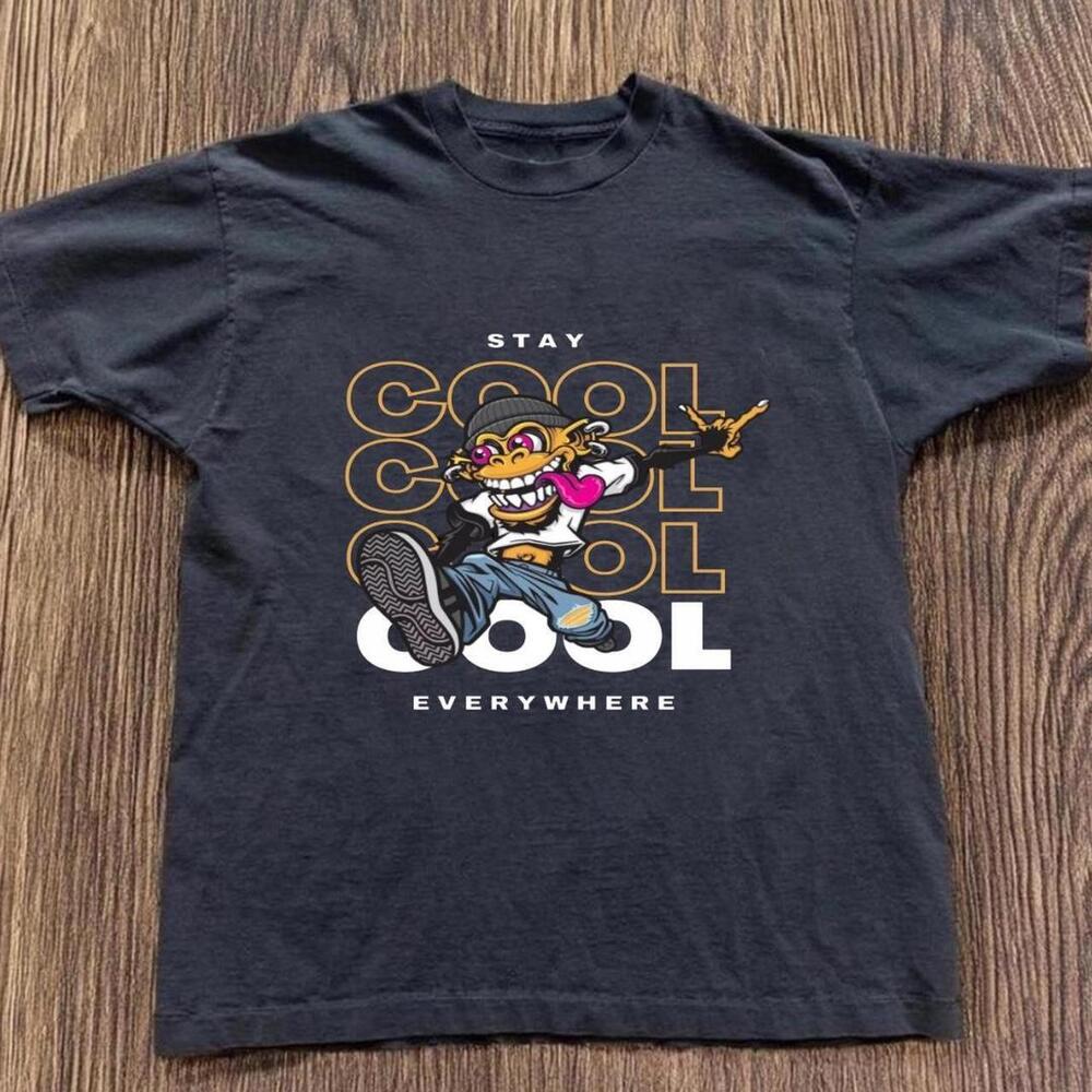 Gildan Men Black T-Shirt Black Graphic Tee With Cool Design